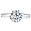 Anillo de copo de nieve de diamante de alto carbono chapado en platino de 18k estilo coreano para mujer productos genuinos americano de seis garras grande Simulación Anillo de diamante abierto
