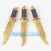L17 Accesorios para joyería DIY tesoro microincrustado incrustado en tesoros popular europeo y americano daga espada arma pistola colgante