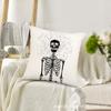 Temu Nueva Almohada de Halloween Patrón Murciélago Fantasma Material de Lino Funda de Almohada Decorativa de Halloween Americana