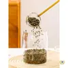 Colher de vidro borossilicato alta, resistente a altas temperaturas, cabo longo, colher de café transparente, grau alimentício, colher de sopa anti-respingos de óleo, colher longa para temperos