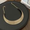 Collar choker de metal brillante transfronterizo para mujer moda europea y americana personalidad forma cóncava cadena de clavícula de moda choker