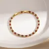 Pulsera transfronteriza personalizada de circonita de colores, estilo de lujo ligero, estilo simple europeo y americano, diseño de nicho, exquisito accesorio para la mano