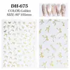 Adesivos de Unha de Laço Dourado com Folha de Ouro e Verso Adesivo, Simples e Versátil para Nail Art com Laços Acessórios Dh675