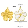 Colgante de Acero Inoxidable Chapado en Oro de 18K Transfronterizo con Forma de Flor y Mariposa Estilo Retro Francés Accesorios de Colgante para Joyería de Collar DIY