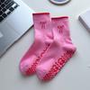 Calcetines de Yoga Transfronterizos para Mujer, Calcetines Deportivos Antideslizantes para Pilates, Fitness y Suelo, de Media Pantorrilla, con Lazo, Calcetines para Mujer de Zhuji Socks
