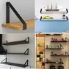 Soporte de trípode de pared, soporte de trípode, partición de estante, soporte fijo en ángulo recto, soporte de estante fijo