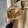 Bolsa de Ombro Feminina Tendência de Nicho Outono e Inverno 2024 Nova Moda Padrão Trançado Simples Versátil Transversal Pequena Quadrada Cross-Border