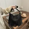 Bolsa Feminina Estilo Novo 2026, Bolsa de Ombro Feminina Retrô Tendência, Bolsa Transversal Simples Fashion, Bolsa Grande com Franjas para Mulheres