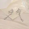 Clipe de Orelha Folhas de Diamante Design Longo Trendy Galhos Irregulares Brincos de Borla Clipe Pendente de Orelha Celebrante da Internet