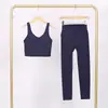 Conjunto de Chaleco en U y Pantalones Cortos Lulu Df con Etiqueta, Disponible para Envío Directo, Cuello Alto Ajustado, Conjunto de Yoga Elástico