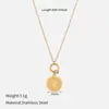 Collar de Acero Inoxidable con Colgante Chapado en Oro Retro para Mujer, Lujo Ligero, Sensación de Alta Gama, Cadena Versátil para Clavícula, Joyería de Diseño de Nicho