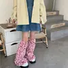 Calentadores de Pierna Adelgazantes Dulces y Suaves Estilo Lolita para Mujer, Cubre Calcetines de Peluche Lindos con Lazo Estilo JK, Calcetines de Longitud Media para Estudiante, Estilo Japonés