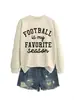 Fútbol Es Mi Favorito Amazon Ebay Sitio Independiente Sudadera Cómoda y Versátil para Mujer Otoño e Invierno