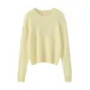 Suéter de punto para mujer de cuello redondo, colorido y con lentejuelas, 100% cachemir puro, top holgado, camiseta interior de punto, nuevo para otoño e invierno