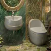 Al por mayor Modelo Nuevo Hogareño Colorido Forma de Huevo Inodoro, Cerámica Gris Lujo Ligero, Inodoro de Sifón para Apartamento Pequeño, Chaozhou Guangdong