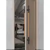 Manípulo de Porta de Vidro Sem Moldura Extremamente Minimalista, Manípulo de Porta de Madeira Maciça em Aço Inoxidável para Quartos Privados, Hotéis e Shoppings