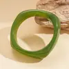 Pulsera Cuadrada de Resina con Degradado Transfronterizo Europea y Americana, Lujo Ligero, Sensación de Alta Gama, Joyería Moderna y Versátil con un Diseño Único