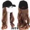 Gorro Peluca de una sola pieza Peluca de Comercio Exterior Gorro Peluca de una sola pieza Cabello Largo Rizado Ola Grande para Mujer Peluca de Fibra Química Gorra de Béisbol