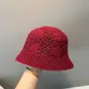Chapéu de Pescador de Malha Estilo Coreano Outono e Inverno com Etiqueta M para Mulheres, Moda Versátil de Camada Dupla Vazada, Aba Larga, Afina o Rosto, Copa Pequena