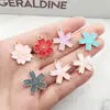 1 Colgante de Accesorio de Joyería DIY, Accesorio de Aleación con Flor de Esmalte a la Moda, Pulsera de Flor de Cinco Pétalos, Collar, Colgante de Arete