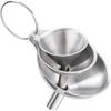 Embudo Hogar Acero Inoxidable Gran Calibre Cubeta de Aceite de Cocina Tamaño Grande y Pequeño Fuga de Vino Vino Colgante Grieta Cuchara para Bebida Juego de Tres Piezas
