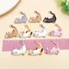 Accesorio de joyería DIY 25x25mm impreso al óleo lindo gato naranja elástico/gato atigrado de tres colores charm colgante