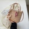 Bolsa Feminina Simples e Elegante para Carregar na Mão 2024 Nova Moda Estampada de Ombro Design Nicho Transversal Versátil Bolsa Balde