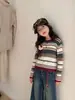 Nuevo Conjunto de Suéter Rayado y Jeans para Niñas Otoño 2026 Transpirable Conjunto de Tres Piezas