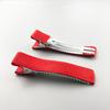 Yiwu joyería medio paquete cinta pinza de pico de pato a rayas color caramelo accesorios para el cabello horquilla hecho a mano diy color doble clip de enchufe