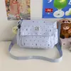 Bolso de hombro de gran capacidad estilo universitario para niñas, bolso cruzado con lazo para estudiantes, bolso tote de moda de nicho para mujeres