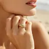 Anillo llamativo de color dorado, chic y moderno, estilo ins, diseño minimalista europeo y americano, unisex