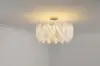 Luz de Techo de Vidrio con Plumas Cálida y Romántica de Gama Alta Protectora para Ojos para Sala de Estar, Comedor y Dormitorio, Luz de Techo Minimalista Moderna de Lujo Ligero