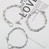 Pulsera O de línea cuadrada simple de acero inoxidable europea y americana, personalizada, creativa, de acero de titanio, hecha a mano, accesorios para hombres y mujeres