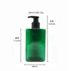 Fábrica de Origen Cuadrada Verde 300ml Rosca 28 Botella Dispensadora de Champú y Gel Antibacterial Plástico PET Botella para Loción Pe