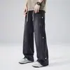 Jeans masculino 2006 novo modelo, design americano moderno, calças casuais retas versáteis, calças de perna larga para primavera e outono