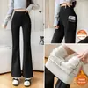 Pantalones de yoga acampanados de doble bolsillo, de cintura alta, control de abdomen, levanta glúteos, pantalones de campana de tiburón para mujer, pantalones deportivos de running talla grande
