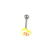 Novo Anel de Língua Borboleta Colorida com Gotejamento de Óleo da Amazon Atacado Aço Inoxidável Coração Ab Zircônia Joia para Piercing