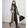 Casaco xadrez vintage Tod * yf * l japonês feminino outono e inverno gola com costura silhueta alongada solta casaco de tweed