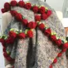 Novo Pacote de Materiais DIY Manta com Buquê de Rosas Fio de Veludo Esquilo Bola de Lã Manta Tricotada à Mão Presente para Namorada