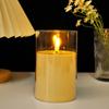 Vela de LED Digital Simula Vela em Copo de Vidro Acrílico para Aniversário, Casamento, Decoração de Atmosfera Romântica e Enfeites