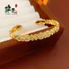 Joia de Mão Dourada Vietnamita Esmalte Flor Pulseira Aberta Feminina Novo Estilo Chinês Pulseira de Alta Qualidade Pulseira
