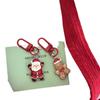 Novo chaveiro de Natal para meninas, bolsa de estudante, pingente, conjunto de fones de ouvido de cura fofos, presentes pendurados para namoradas