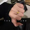 Amarillo Lúcido Diamante Nicho Diseñador Celebridad de Internet Estilo Coreano Versátil Simple Lujo Ligero Sentido de Alta Gama Circonita Anillo Abierto Anillo para Mujer
