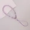 Lanyard Creativo Nuevo para Teléfono Pulsera Corta de Cristal Adorno Colgante Cuerda Transparente para Mano Simple Exquisito Encanto para Bolsa