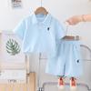 Traje de polo de color liso para niños, manga corta, transfronterizo 2025, cuello solapa, fábrica de comercio exterior, venta al por mayor, verano casual para niños
