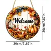 Placa de Porta de Madeira Plana Impressa de Abóbora Nova para Cruzamento de Fronteiras Decoração Criativa de Pendurar na Parede Decoração de Feriado Placa Atacado do Fabricante