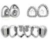Auténtico Hiphop Transfronterizo Diente de Oro Grill Planeta Corazón Set de Tres Piezas Hip-Hop Accesorios Dentales Hip-Hop Grill