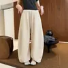 Nuevos pantalones de otoño de cintura alta y pierna ancha, holgados y adelgazantes, casuales y versátiles, pantalones deportivos curvos con cordón de empalme