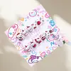 Bolsa de 12 Pegatinas para Uñas Postizas Infantiles, Piezas de Uñas Removibles, Diseño Lindo de Dibujos Animados para Niñas Pequeñas, Uñas Portátiles Divertidas y Juguetonas