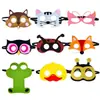 Máscaras de Ojos de Fieltro con Dibujos de Animales Transfronterizas, Máscaras de Decoración para Mascarada, Máscaras de Fieltro Personalizables para Fiestas